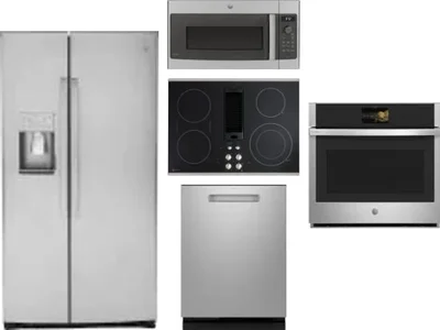 5 Piece Package Includes Refrigerator, Cooktop, Wall Oven, Microwave And Dishwasher